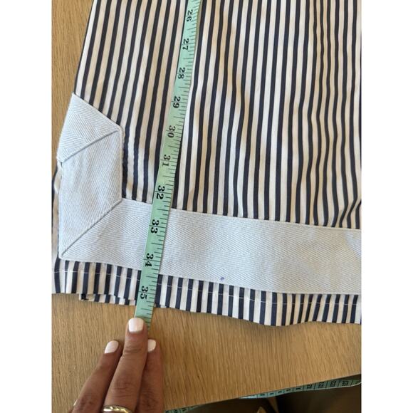 STS Woven Band Collar Split V-Neck Sleeveless Contrast Trim Tunic Shift Dress M - Picture 13 of 13